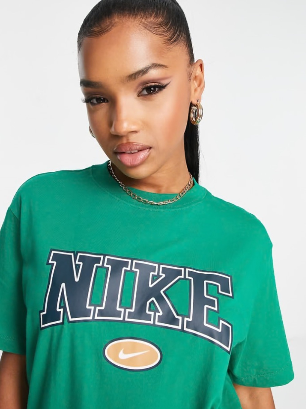 Nike Women’s Green Logo Short-Sleeve Retro T-Shirt / Size XXL - Picture 3 of 10